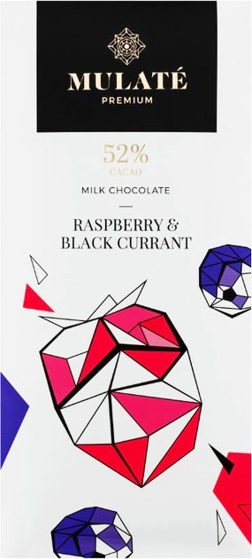 Молочний шоколад Mulate Premium Raspberries&Black Currant 90г